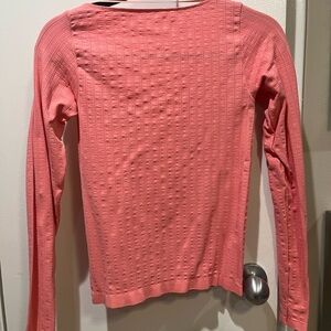Anthropologie Pink Textured Long Sleeve Stretch Top - Reversible
